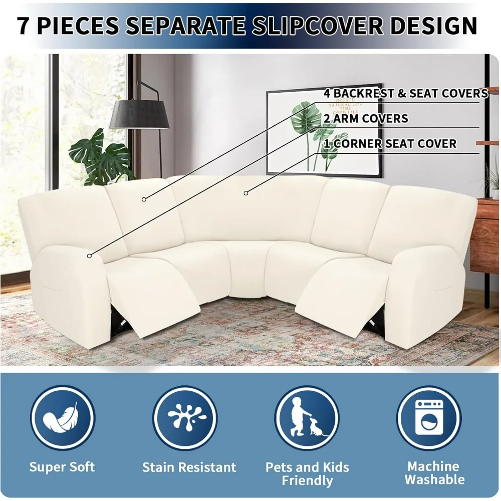 Очень большие чехлы для секционных диванов с откидной спинкой, эластичные чехлы для диванов L-образной формы, идеально подходят для больших диванов с откидной спинкой
