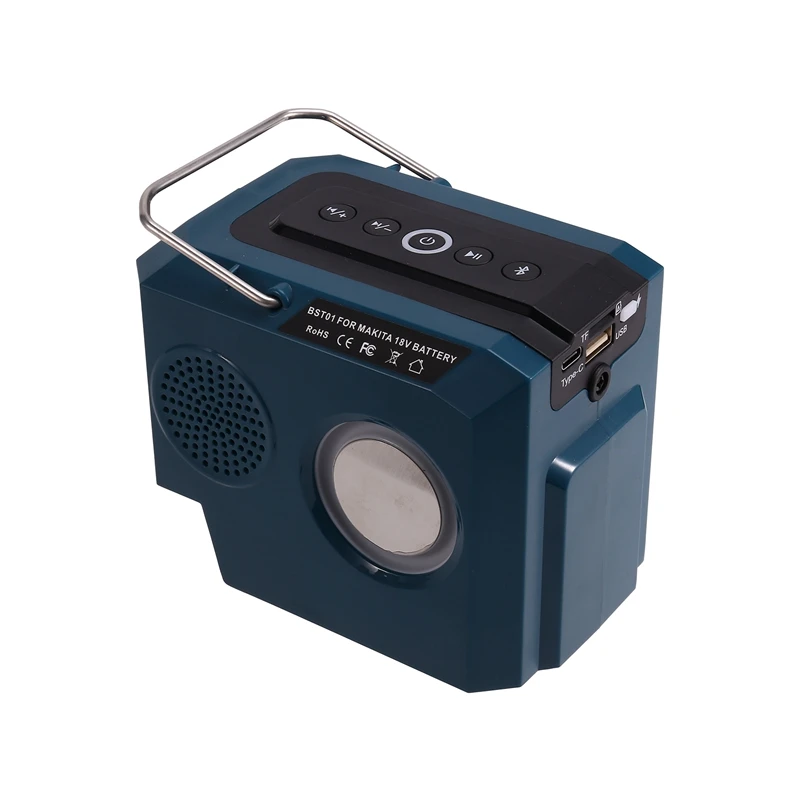 Bluetooth Speaker For Makita 18V Battery Portable Cordless Speaker With USB&Type-C TF Card Port For Camping & Partie