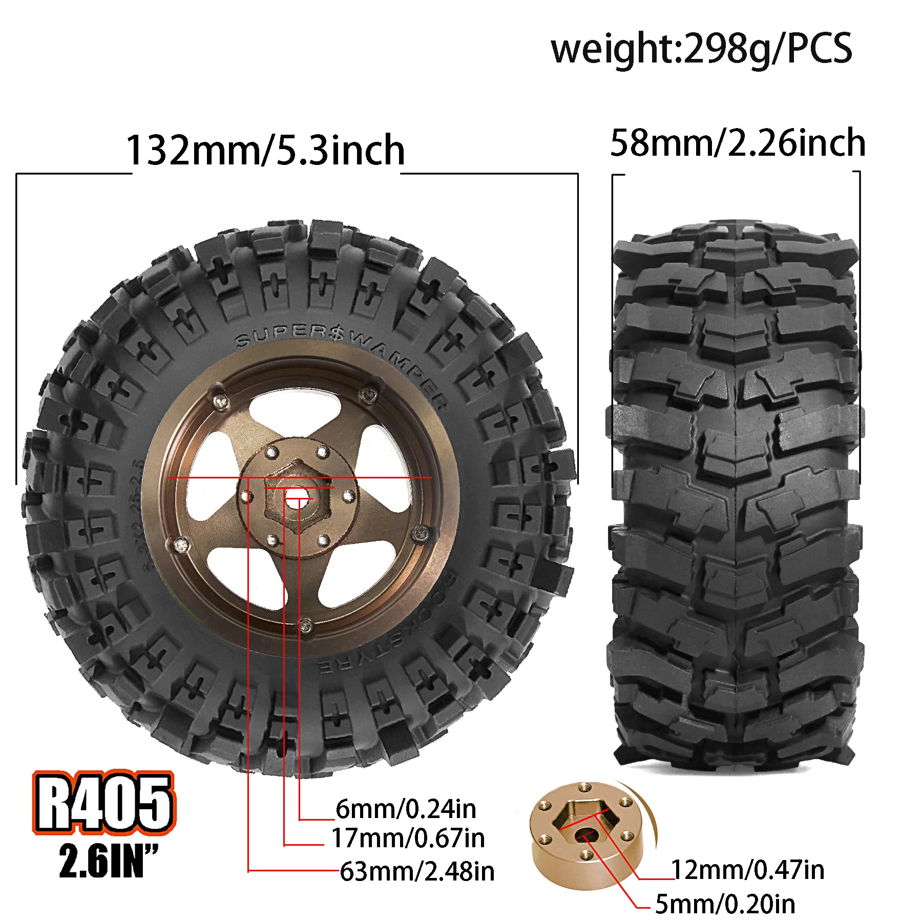 جديد نك الألومنيوم 2.6 "Beadlock 12 مللي متر 17 مللي متر محور عجلة حافة ل RC 1/10 1/8 محوري RB10 Ryft KM محوري SCX10 الشبح RR10 YIKONG