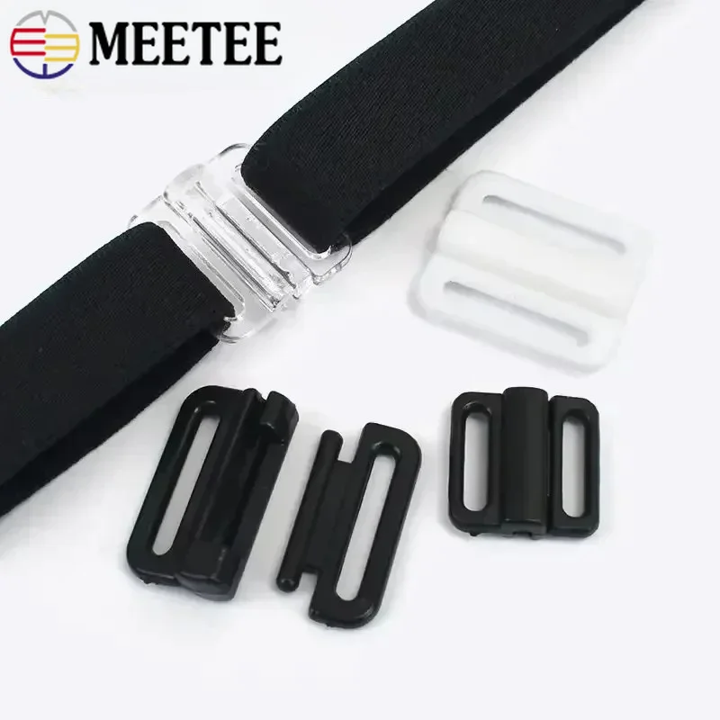 100Sets 8-25mm Plastic Bra Buckles Swimwear Adjust Front Closure Clip Bikini Clasp Underwear DIY Sewing Accessories Strap Repair