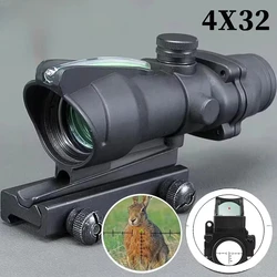 Scope ACO 1x32 4X32 Tactical Green Red Dot Sight With RM Real Fiber Optic Scope For Rifle Hunting 20mm Picatinny Rail
