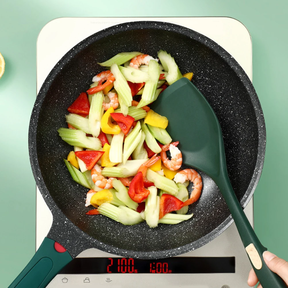 

Silicone Kitchen Spatula Long Handle Heat Resistant Cooking Tool Hanging Hole for Home Restaurant Kitchen Cookware