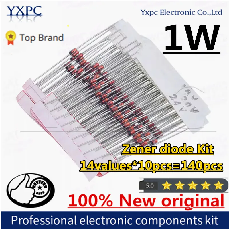 

14values*10pcs=140pcs 1W Zener diode package 3.3V 3.9V 4.7V 5.1V 6.2V 6.8V 8.2V 10V 12V 15V 16V 18V 20V 24V Kit