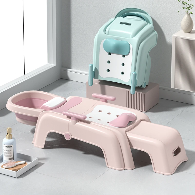 

Children Ergonomics Shampoo Chairs Lounge Folding Gravida Hair Wash Sink Shampoo Chairs Big Bed Chuveiro Salon Furniture QF50SC