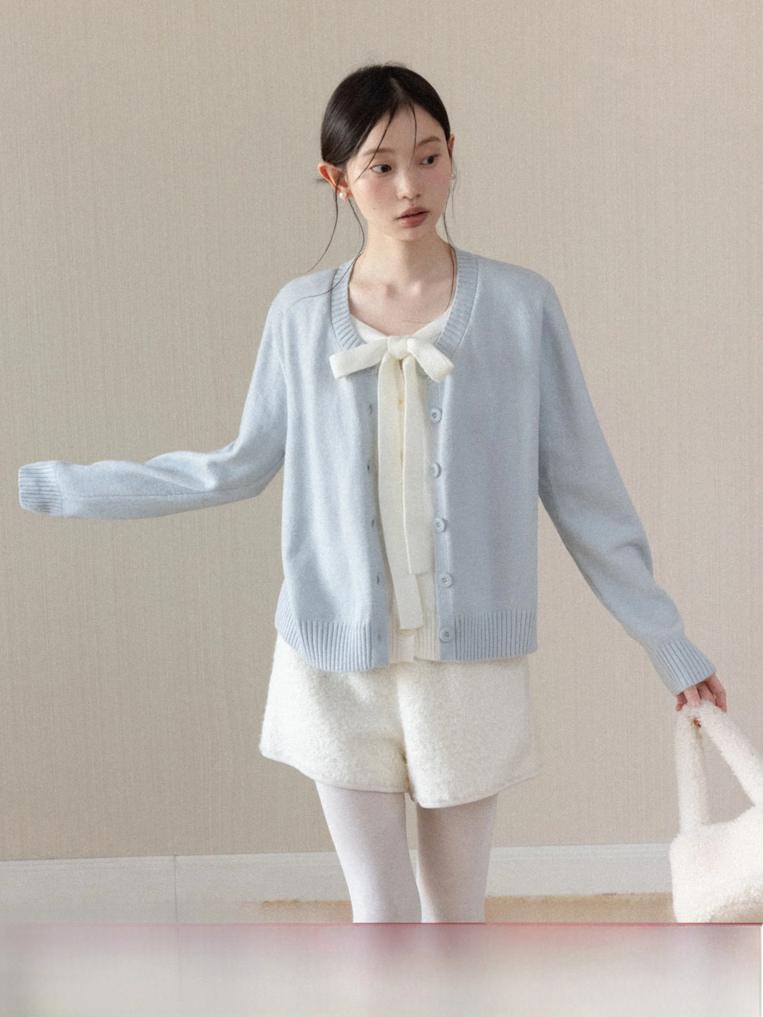 

Синий вязаный кардиган-свитер женский, свободный, стройнящий, зимний, универсальный, с поясом, повседневный, мягкий, из полиэфирного волокна