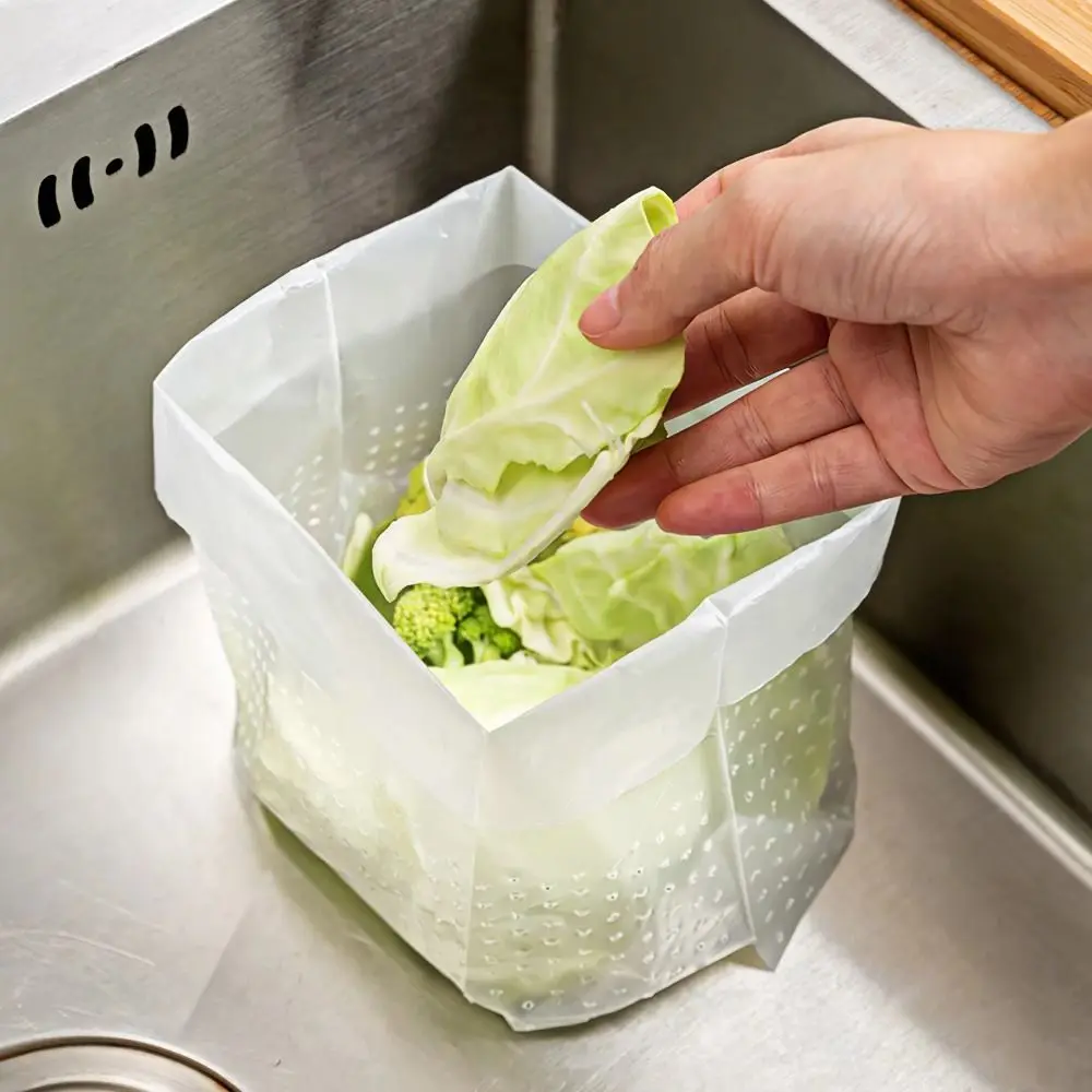120PCS Anti-Clogging Kitchen Sink Drainage Bags Foldable Plastic Disposable Waste Bags Stand-Up Design Odor-Control