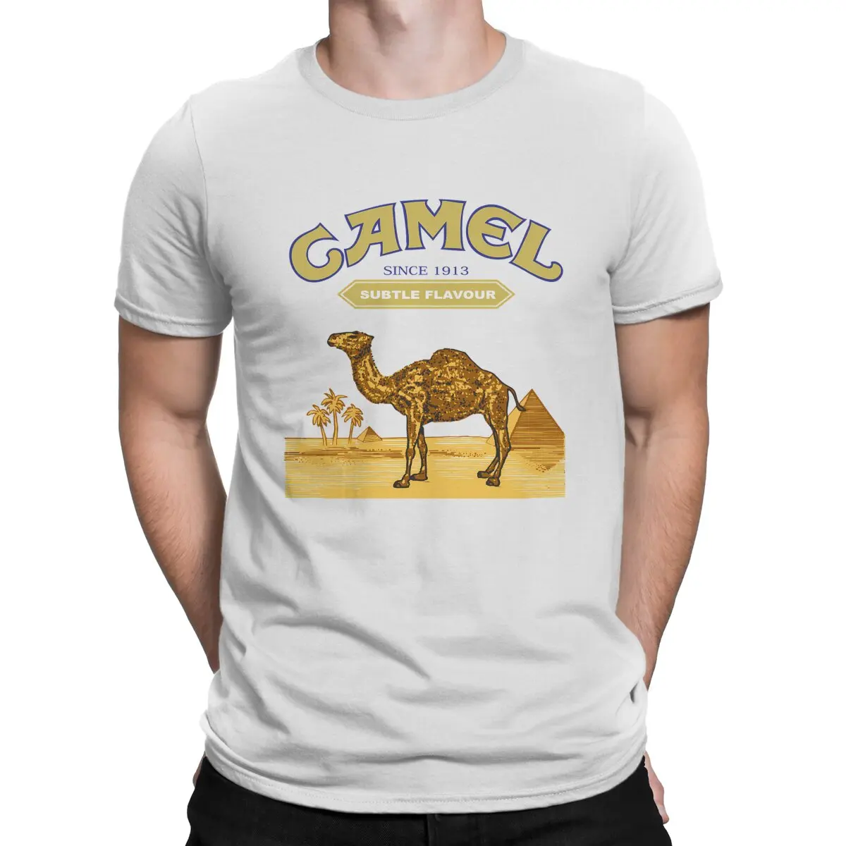 Vintage T-Shirt Men Camel Trophy Vintage Pure Cotton Tees Round Neck Short Sleeve T Shirts Party Clothes