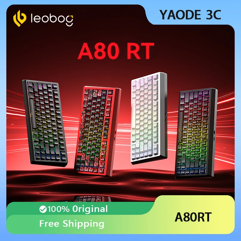 

LEOBOG A80RT Магнитный переключатель Проводная клавиатура A80RT ULTRA 3 режима Индивидуальная горячая замена 0,01RT Игровая клавиатура для киберспорта Аксессуары для ПК