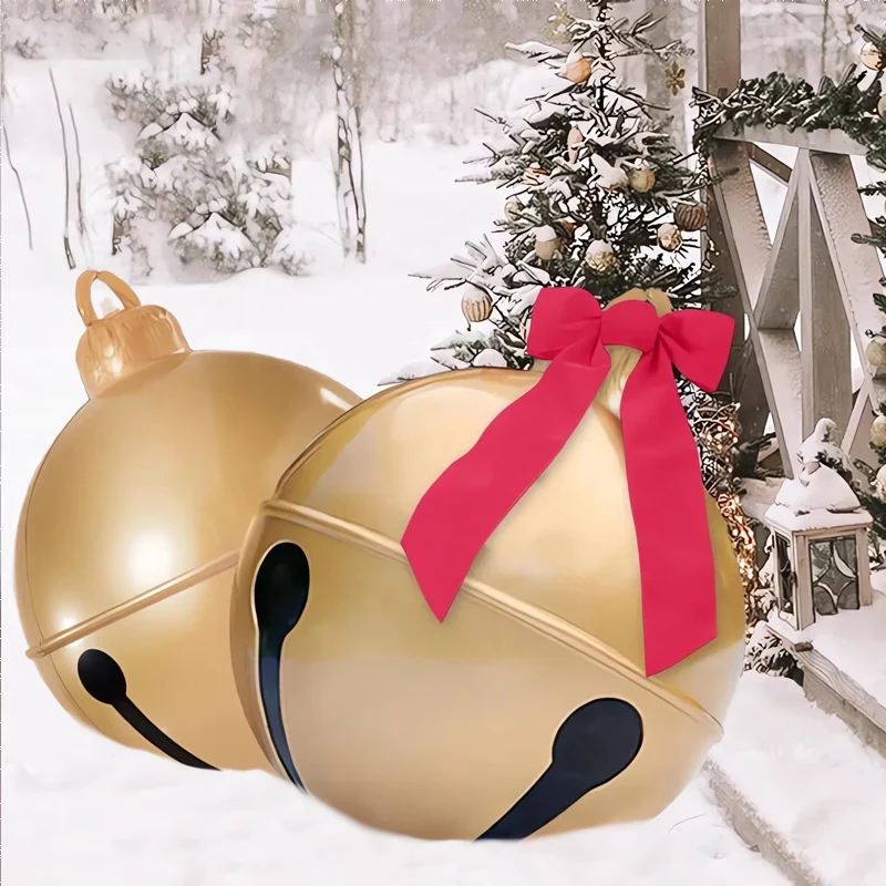 2024 45cm 60cm Inflatable And Not Prone To Leakage Christmas Eve Atmosphere Decoration Christmas Decoration Bell Balloons