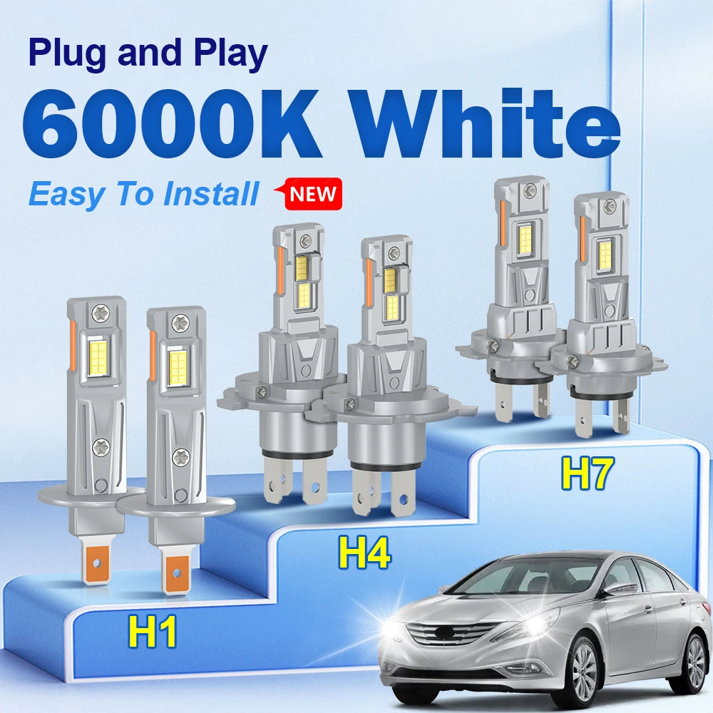 H1 LED Headlight Bulb H7 Mini 100W 36000LM CSP Car Headlamp H4 HB4 HB3 H11 9006 9005 9012 Fanless Light Auto Fog Lamps 12V 6000K
