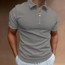 Men's Golf Shirt Quarter Zipper Polo Casual Holiday Lapel Short Sleeve T Shirt Fashion Basic Summer Regular Fit Polo Shirt