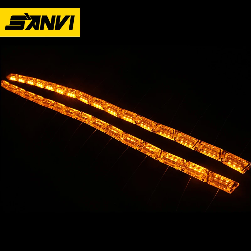 2PCS 12V 24V Flexible Crystal DRL LED Daytime Running Light Led Strip Turn Signal Lamp for Car Headlight Driving Light