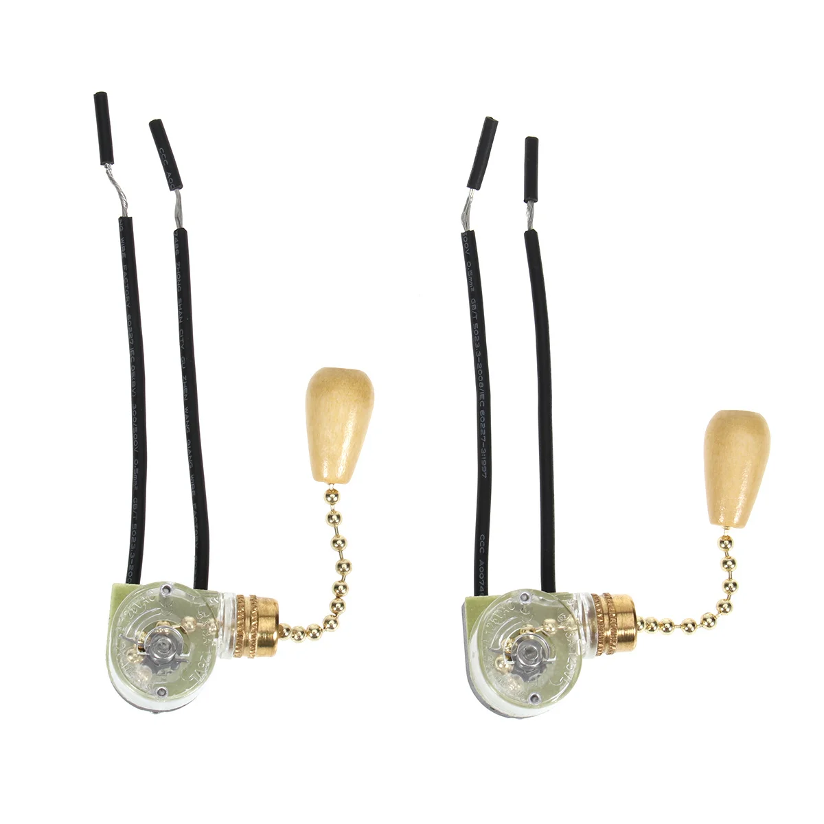 

2pcs Chain Switch For Ceiling Golden Pull Cord Light Control Easy Install Home Lighting Accessories Pull Light