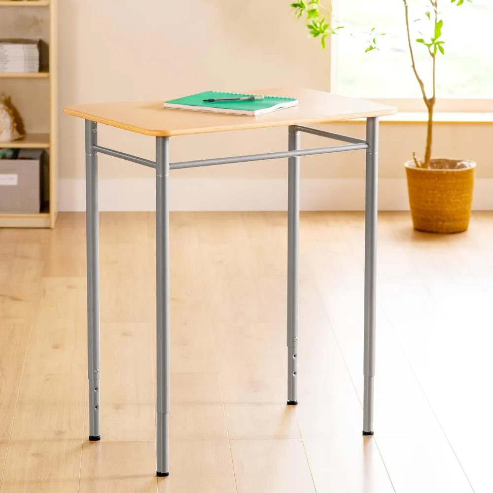 

Adjustable Standing Desk - Rectangle – Wooden Study Desk For Kids & Adults, Adjustable Height Writing Desk With Sturd