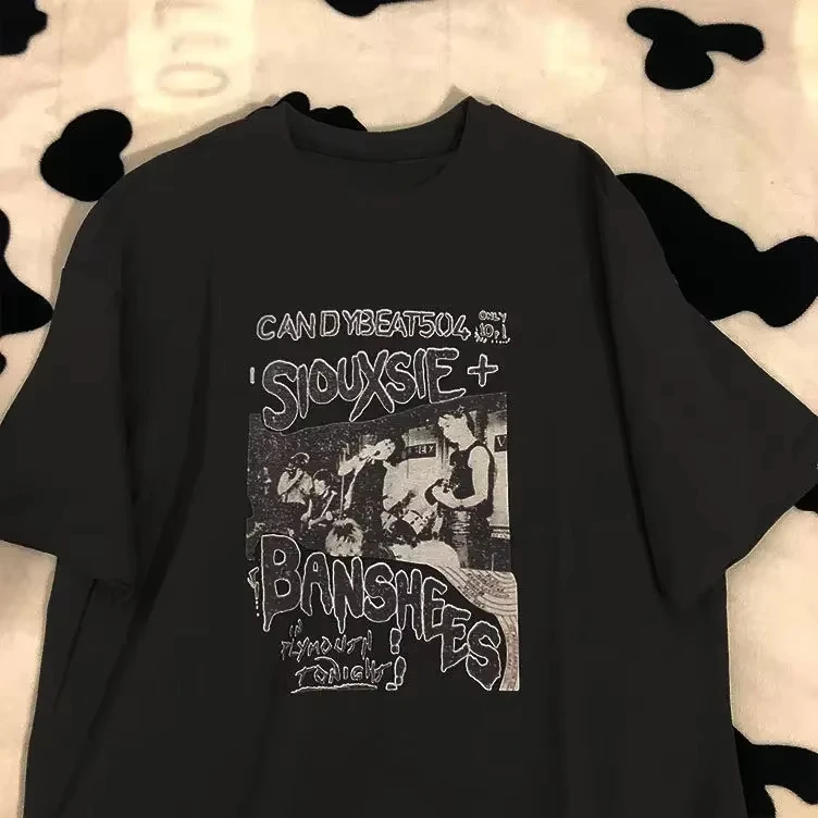 Vintage T-shirts Women Short Sleeve Shirt Women Man Hip Hop Short Sleeve Streetwear Harajuku Oversized T-shirt Clothes Tee