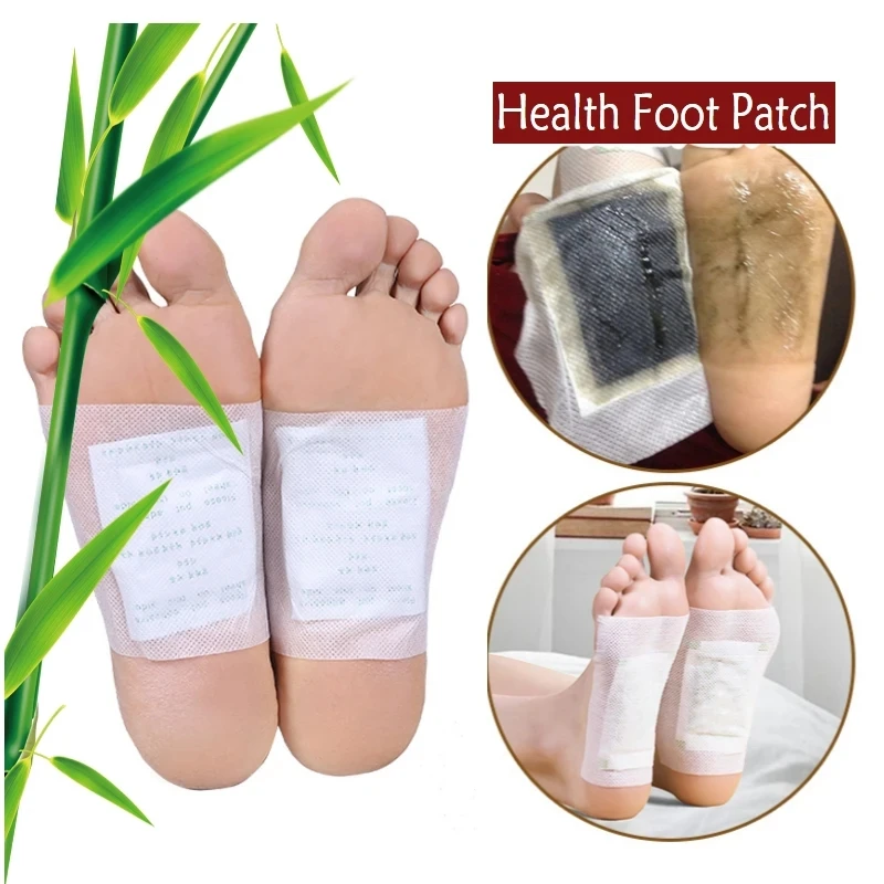 Detox Foot Patches com Adesivo, Ferramenta de Cuidados com os Pés, Melhore o Sono, Almofadas de bambu para Detox, 50 Pares, 100Pcs