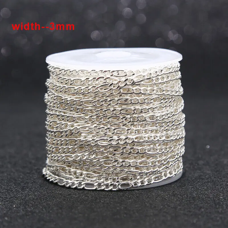 2 Meters Stainless Steel 3mm Width Gold 3:1 Figaro Chain For DIY Women Men Necklace Bracelet Making Findings Wholesale