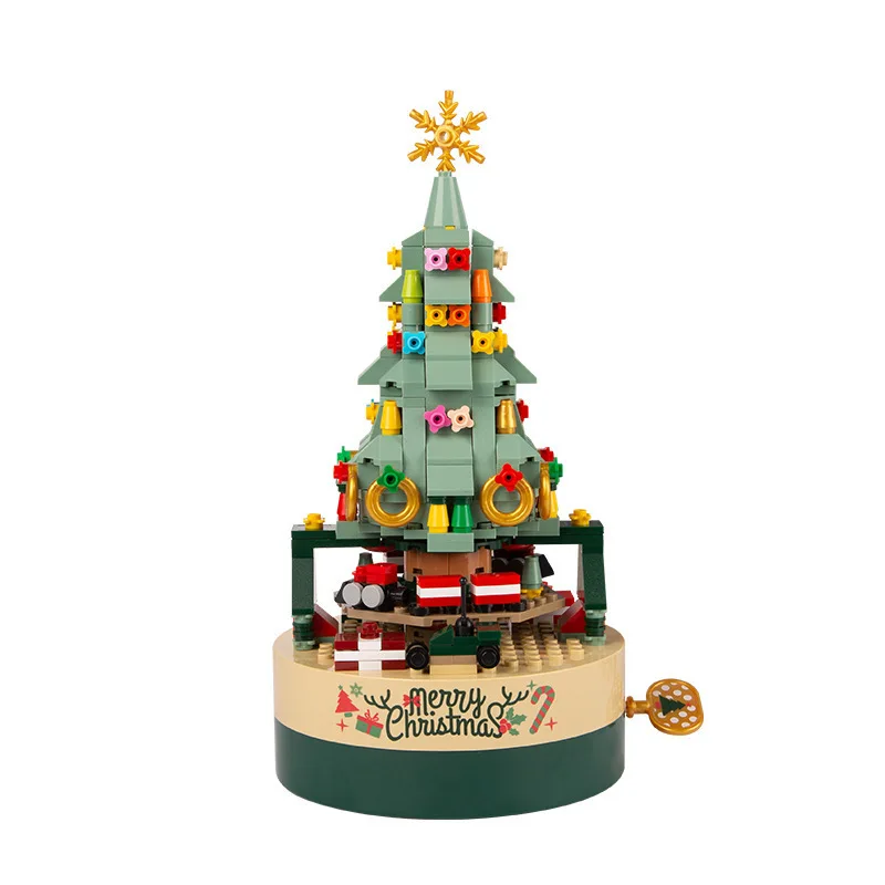 Blocchi di costruzione dell'albero di Natale Blocchi di costruzione cinesi Carillon rotante Blocchi di costruzione di Natale Ornamenti regalo di Natale compatibili con Lego