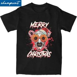 Merry Xmas Sunflower Sunglasses Horror Clown Movie Art Terrifier T-Shirt Men Women Funny Pure Cotton T Shirt Gift Idea Clothes