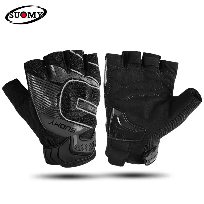

SUOMY Summer Half Finger Motorcycle Gloves Men's Thin Breathable Fingerless Racing Protect Women's Motocross Cycling Gloves