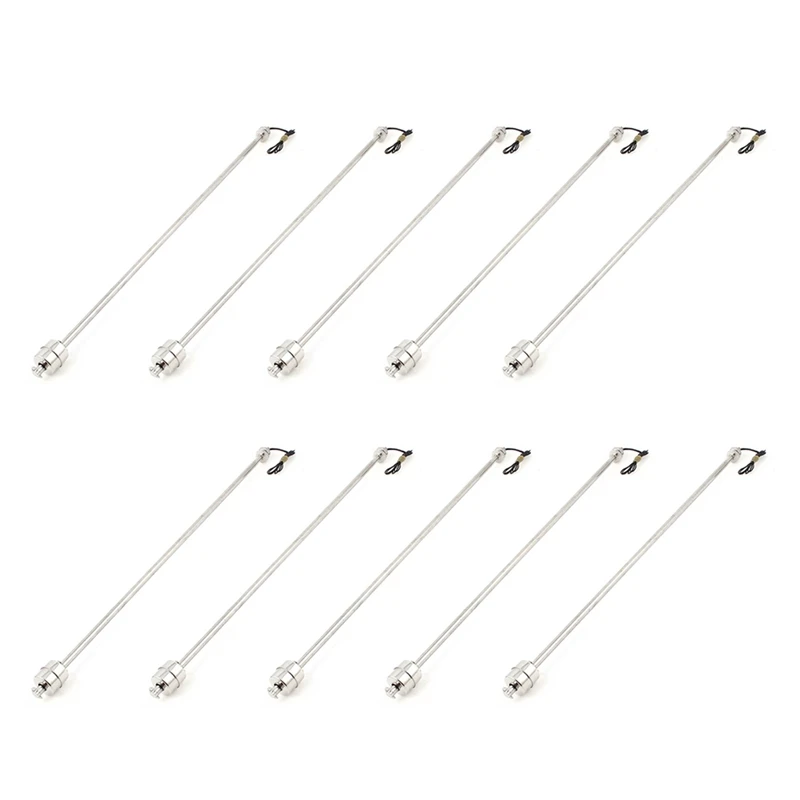 10Pcs 50Cm Stainless Steel Water Level Liquid Sensor Vertical Float Switch