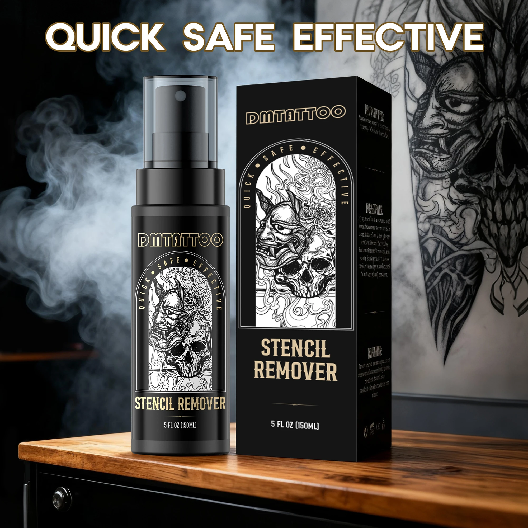 

Спрей для удаления трафаретов для татуировок, 150 мл — быстрая очистка для переносной бумаги, для всех художников