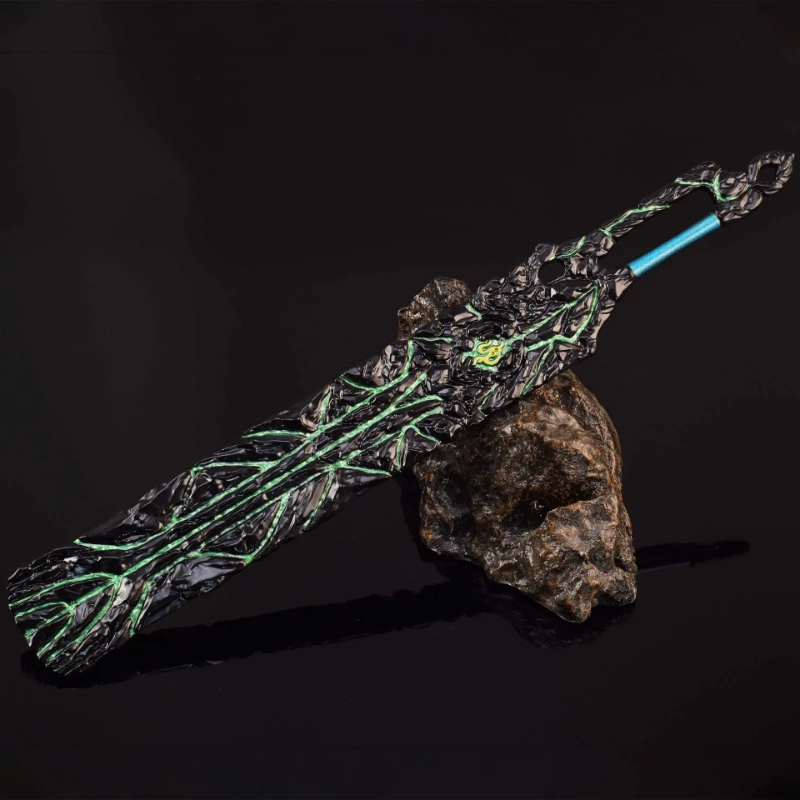 30cm/11.81in anime chinês espada periféricos arma modelo xiao yan xuanzhong régua diferente edição de fogo metal artesanato ornamentos