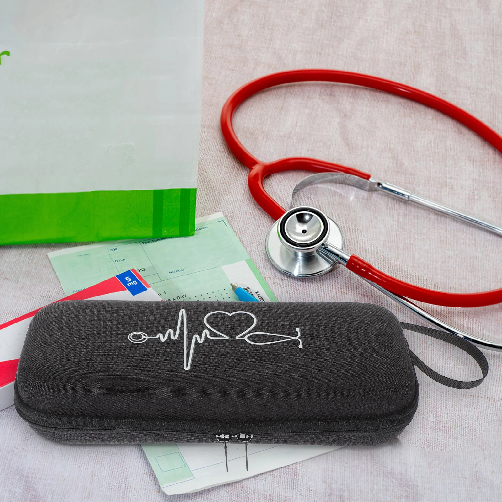 Stethoscope Carry Case Portable Organizer for Cables Chargers Nurse Essentials Protective Bag Compact Travel Stethoscope Holder