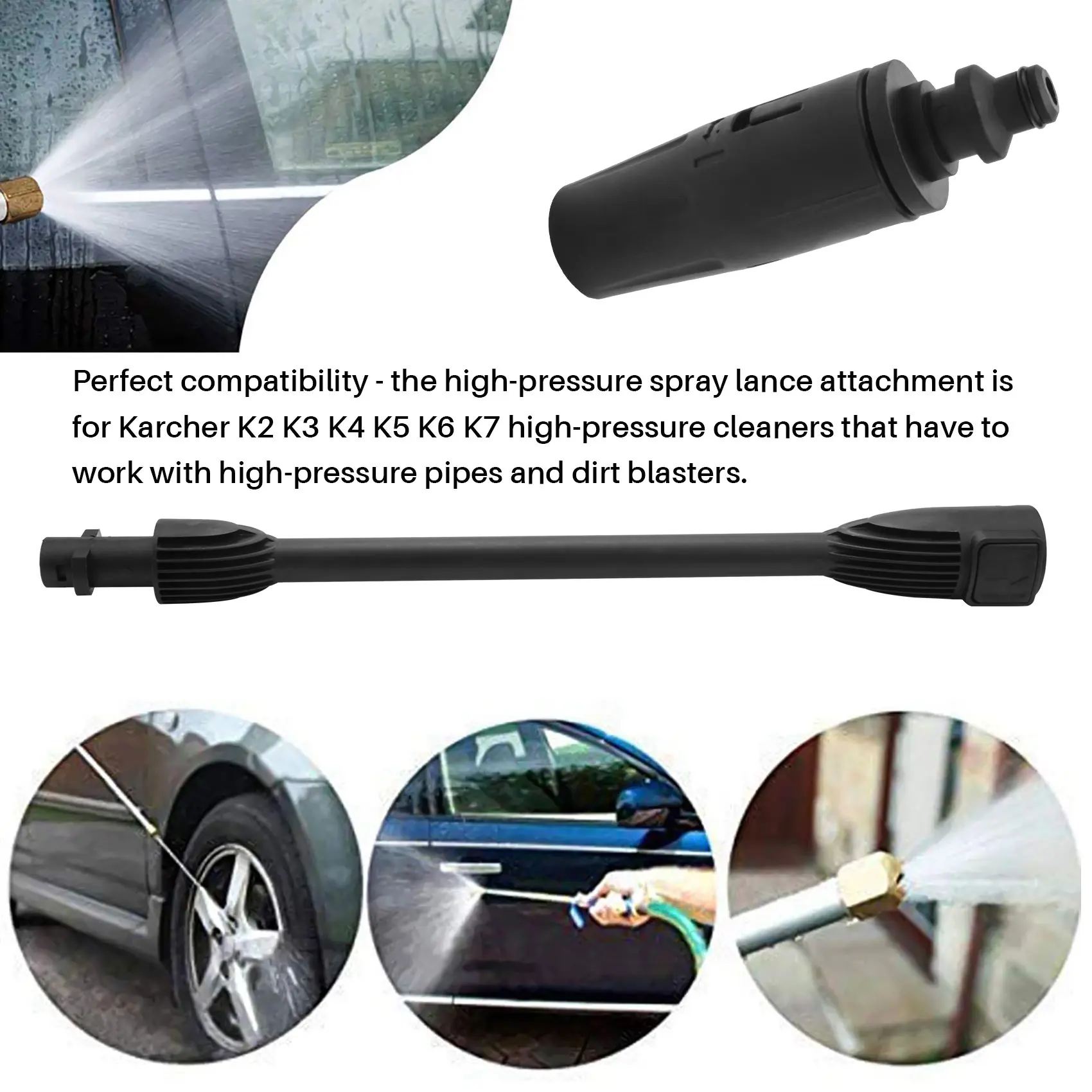 

B50C High Pressure Spray Lance For Karcher K2 K3 K4 K5 K6 K7, Adjustable Spray Nozzle Pressure Washer Accessory