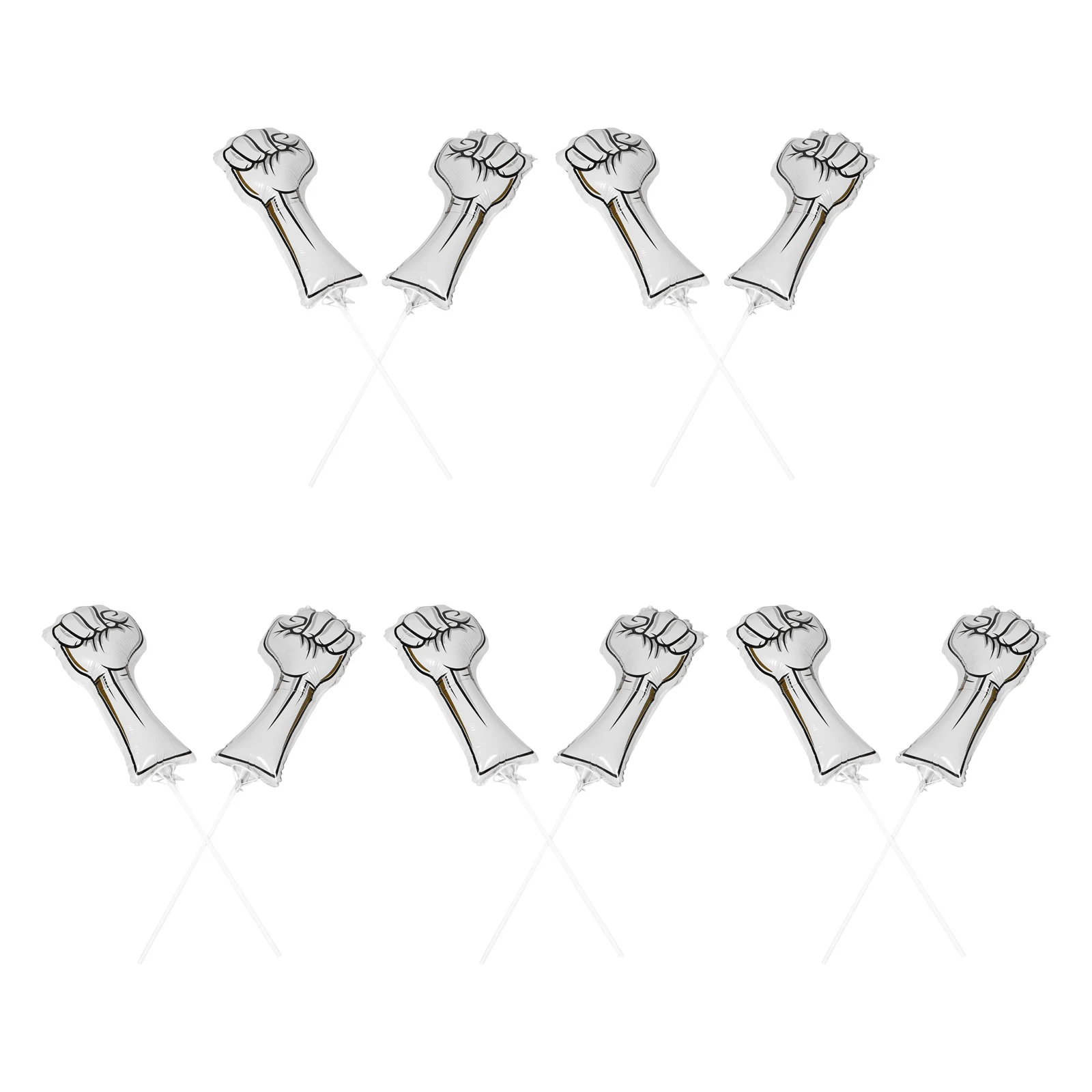 

10 Pcs Pleasant Balloon Cheer Party Favors Aluminum Foil Stick Balloons Prop Cheering Football Sports