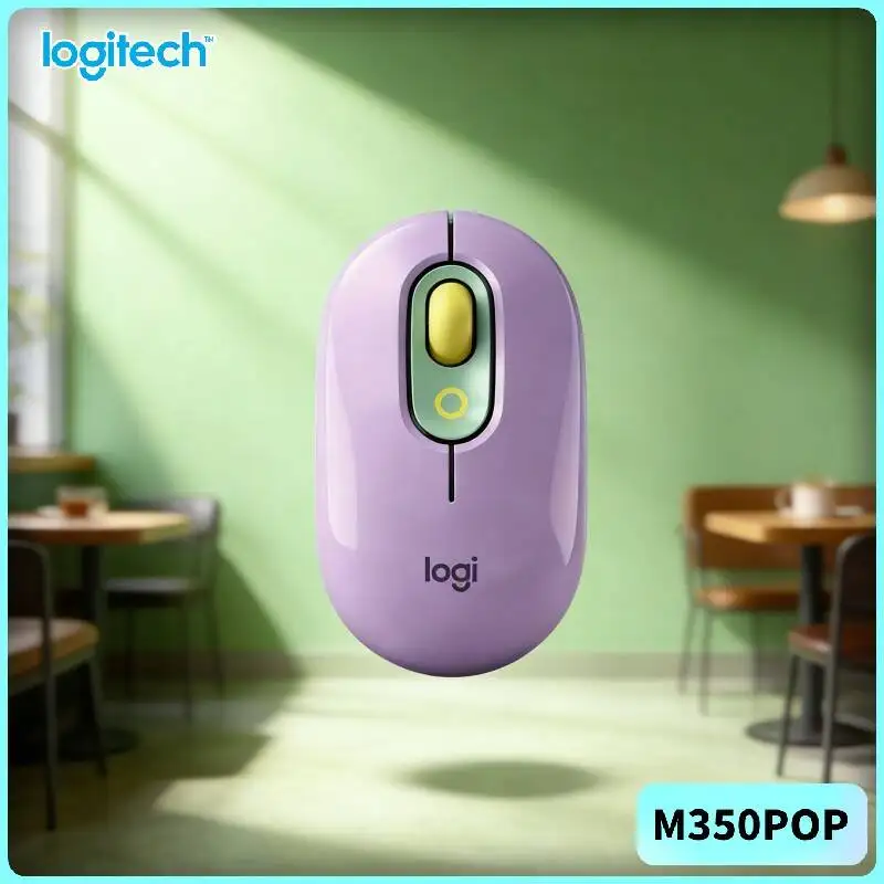 

Logitech M350 POP Wireless Mouse 77g Lightweight Auto Sleep Power Save Quiet for Office Meeting Room and Conference Desk Setup