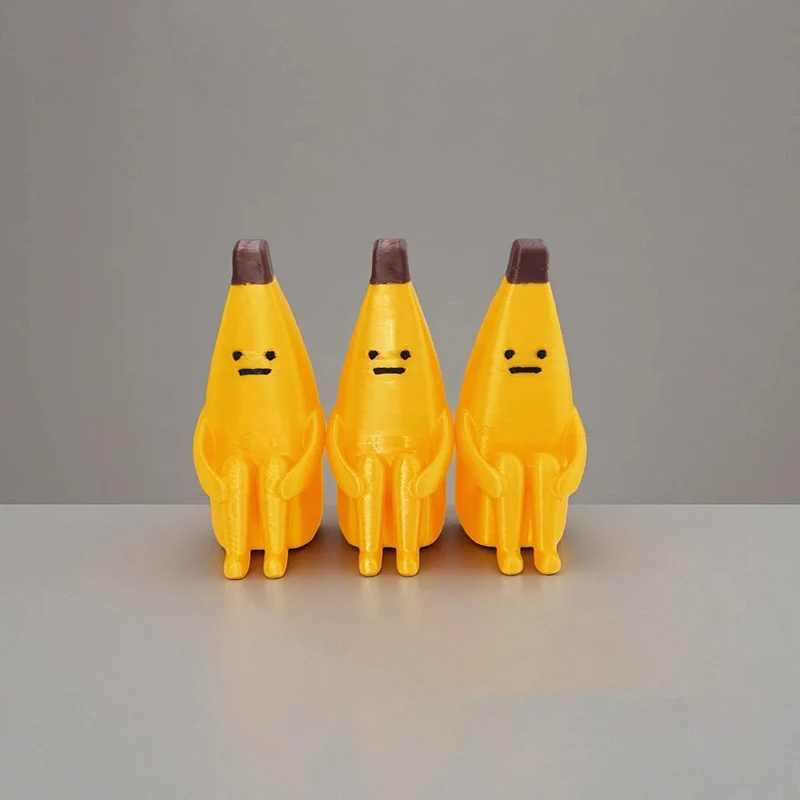 

3D Printed Anxiety Banana Figure Cute Fun Creative Desk Toy For Office Home Desktop Decoration Gift Decor