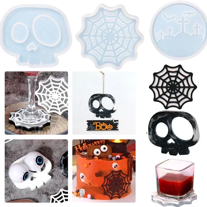 

DIY форма для подставки на Хэллоуин DIY силиконовая форма для хранения эпоксидной смолы кухня против ожогов теплоизоляционная подставка украшение домашнего рабочего стола