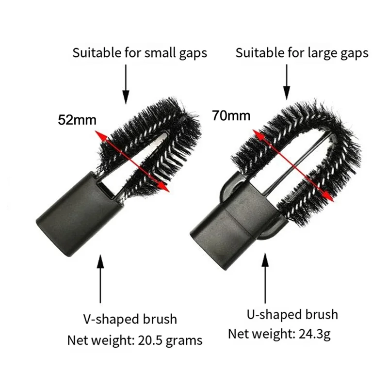 A005-Herramienta para hendiduras planas flexibles, adaptador de manguera de 35Mm, boquilla de aspiradora, herramienta de limpieza del hogar con cepillo de limpieza