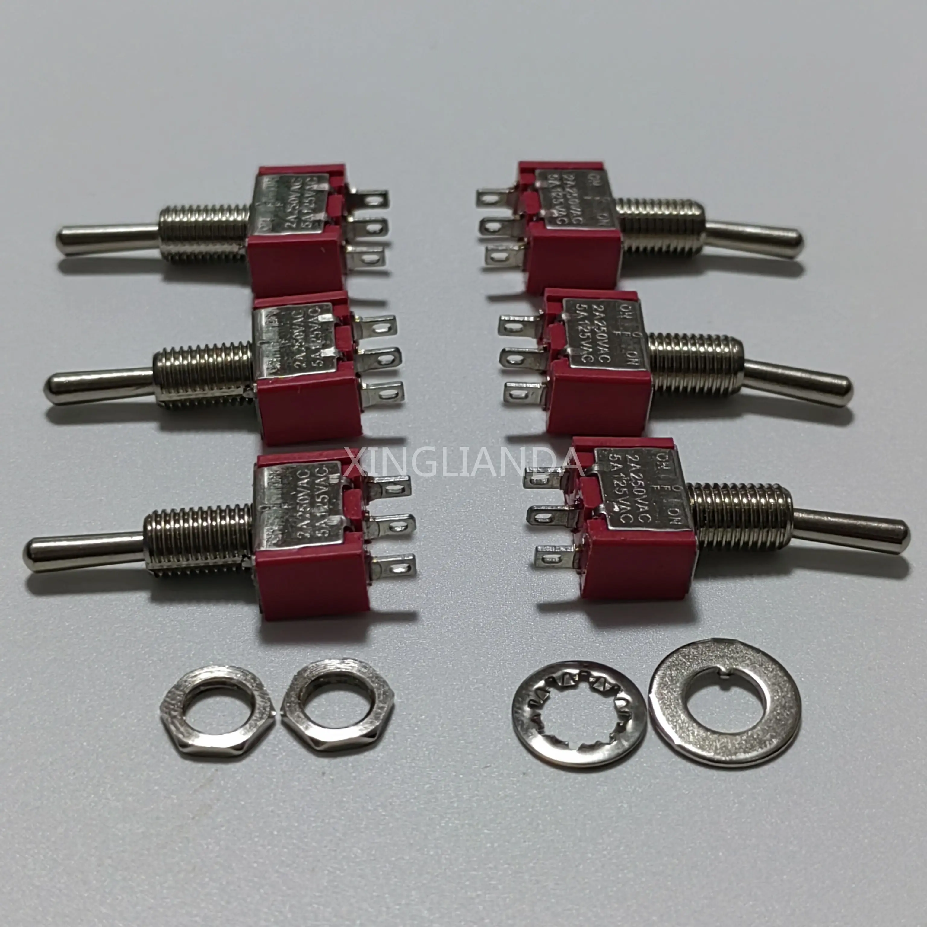 10PCS MTS-103 Rouge Miniature Togbanded Commutateur 3 Position ON-OFF-ON Pipeline 250ylique snap120ylique