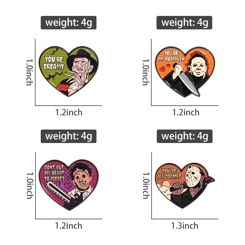 Dont Cut My Heart To Pieces Enamel Pins You'Re All Doomed Horror Film Assassin Metal Brooch Lapel Badges Jewelry Gifts For Fans image 3