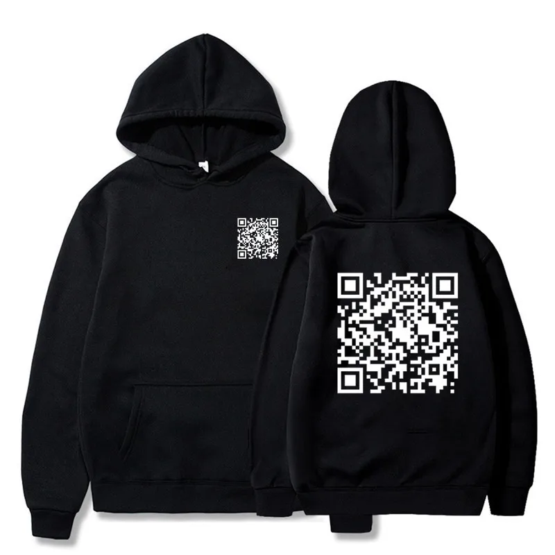 مخصص الأعمال رمز الاستجابة السريعة هوديي الوسائط الاجتماعية شخصية رمز الاستجابة السريعة ونص مخصص للجنسين لينة القطن مقنعين البلوز الساخن بيع #4