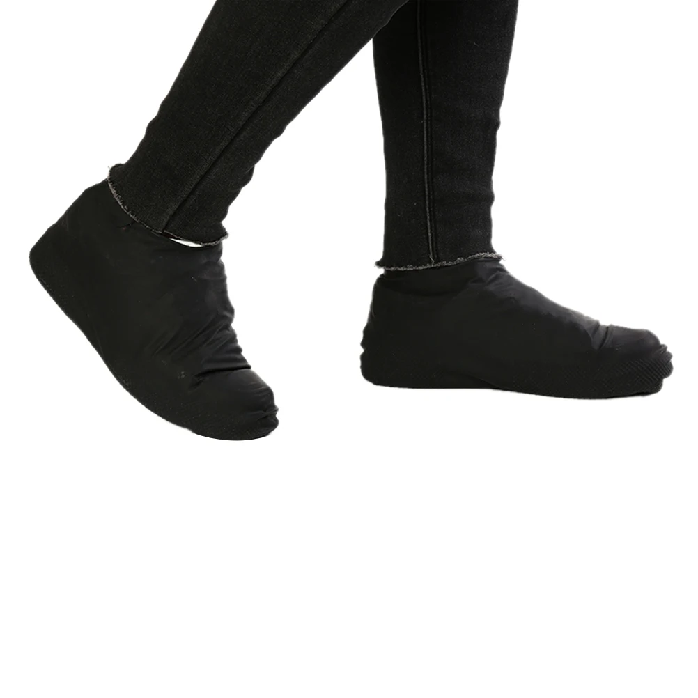 

Fashion Rain Shoe Covers Waterproof Latex Boot Overshoes Adjustable Anti-Slip Walking Protector Black for Student Rainproof
