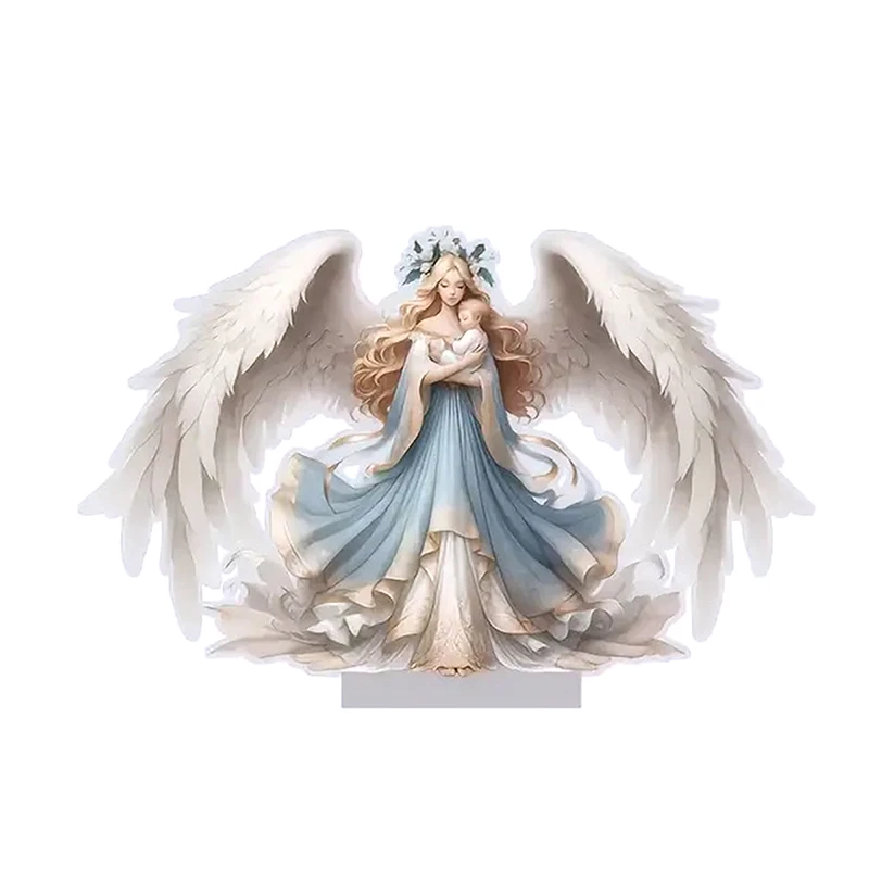 

Flat Acrylic Ornaments, Elegant Angel Desktop Decoration for Home Office Present