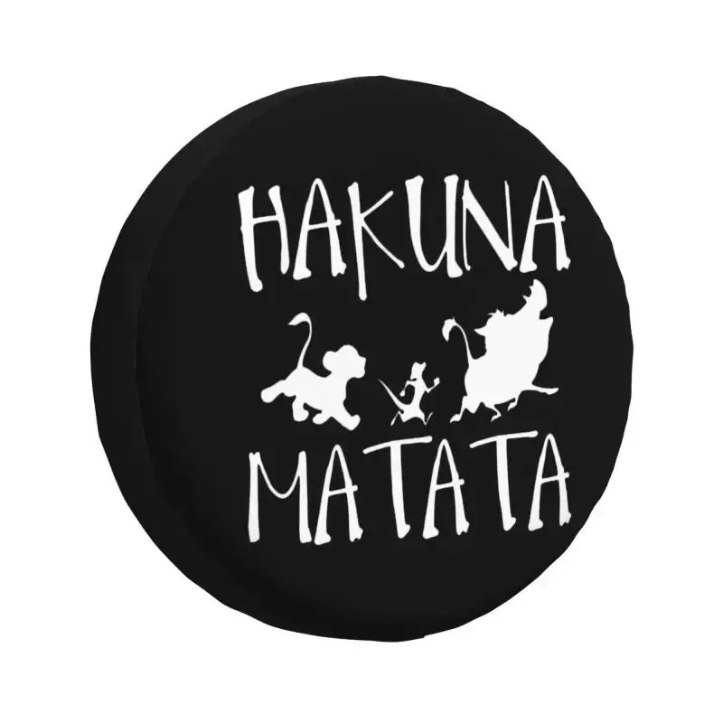 Timon pumba Hakuna Matata ฝาครอบล้อสำรองสำหรับรถจี๊ปมิตซูบิชิปาเจโร4x4ตัวป้องกันยางแบบกำหนดเองขนาด14 "15" 16 "17" นิ้ว