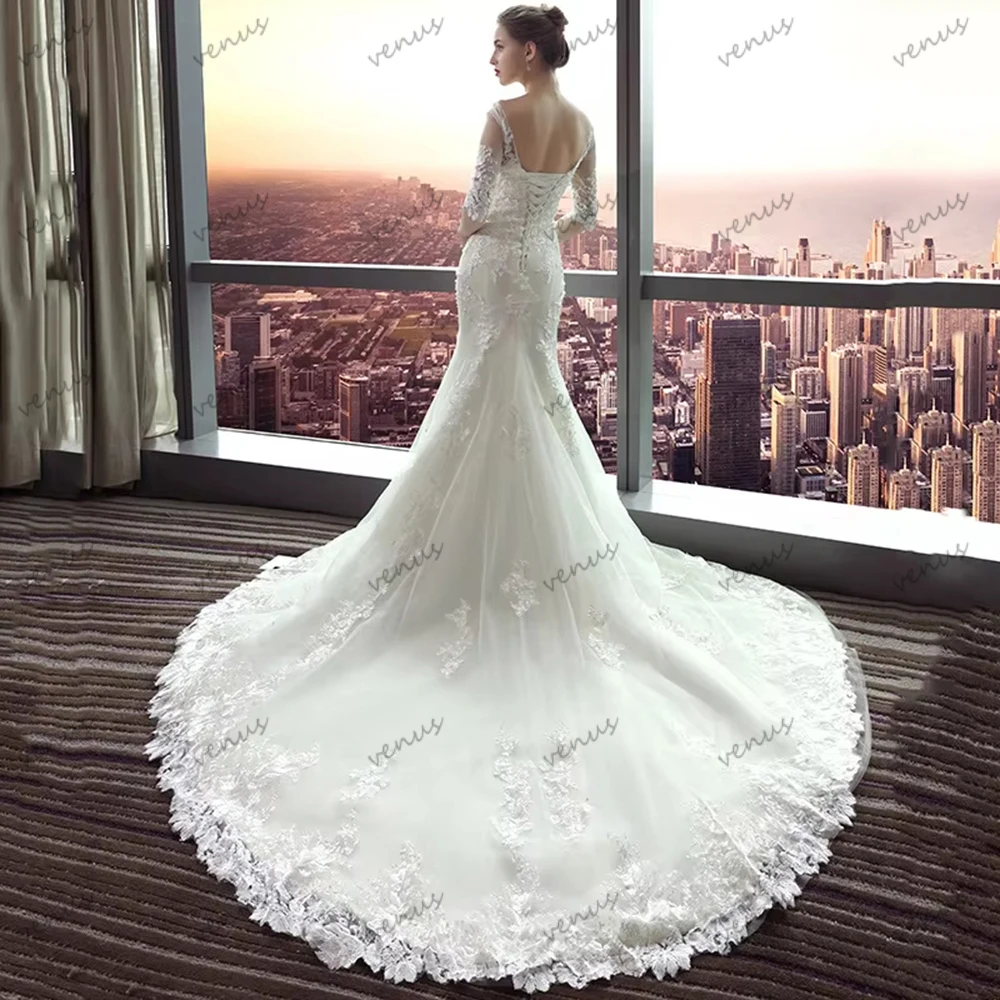 فساتين زفاف عتيقة زي العرائس الرائع نصف كم رداء للحفلات الرسمية براقة فيستدوس دي نوفيا مخصص 2026