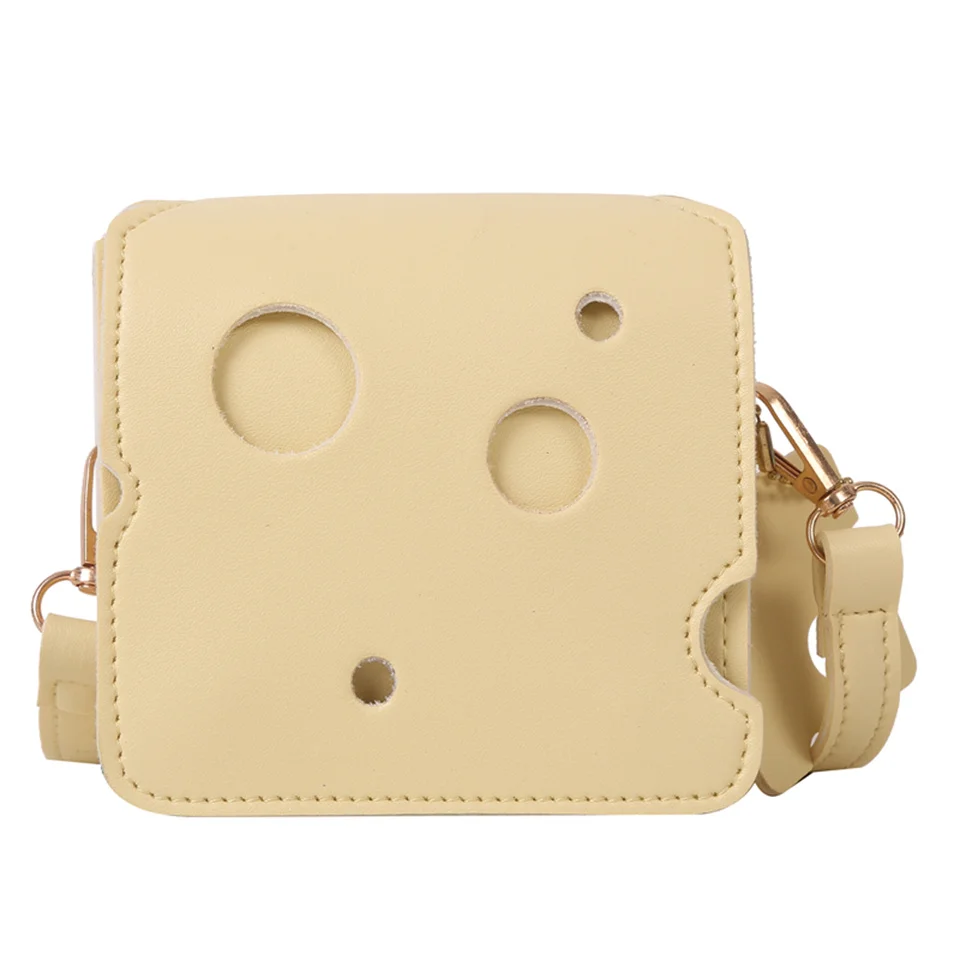 

Ladies Cute PU Cheese Crossbody Bag Women Fashion Trending Solid Color Small Square Bag Simplicity Design Exquisite Shoulder Bag