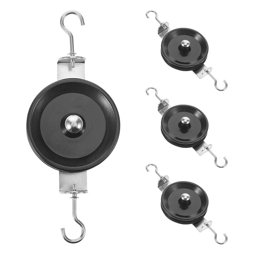 4pcs Single Pulley With Hook For School Physics Experiments Teaching Tool For Mechanics Heavy Duty Pulley For Lifting And Cable