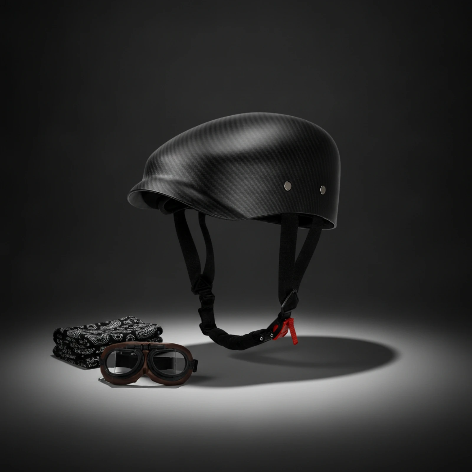 Half Helmet with Goggles Slim-Fit Vintage Scooter Helmet Removable Wear-Resistant for Commuters, Commuting