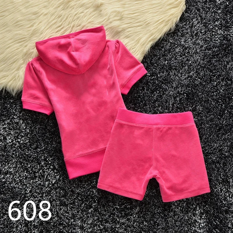 Picture 7: 2025 Summer Short Sleeved and Shorts Two-Piece Set Women's Velvet Sports Casual Tracksuit