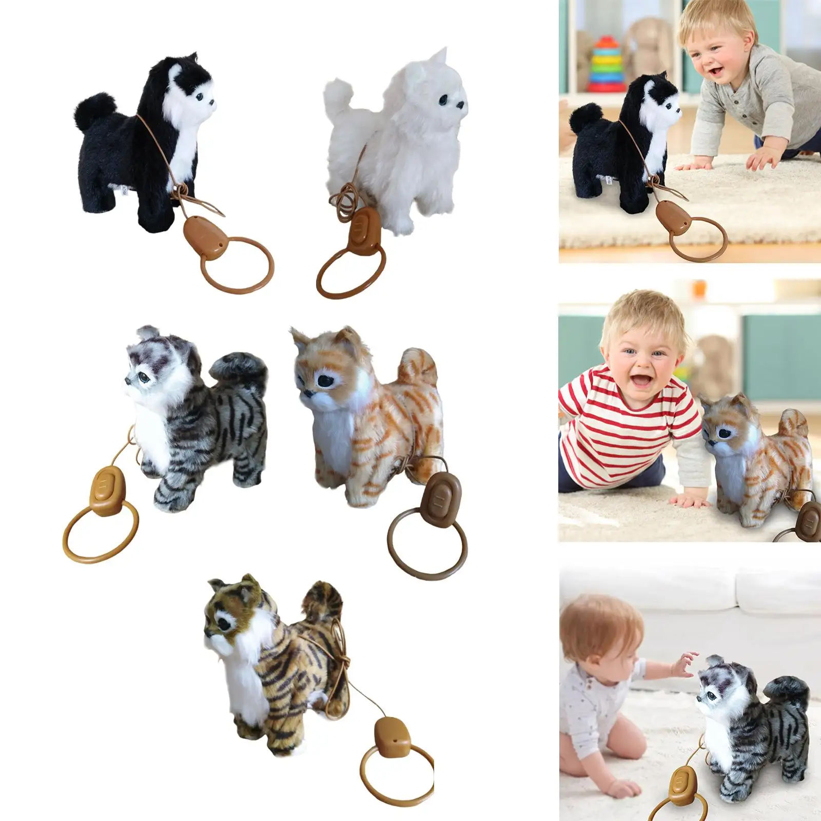 Lifelike Plush Cat Stuffed Toy Interactive Toys Walk Singing Songs Realistic Robot Cat Toy Plush Toy for Birthday Girls Baby Cat