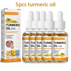 5pcs Turmeric Essential Oil Facial Body Massage Moisturizing Diffuser Aromatherapy Face Body Care Smoothing Body face Skin Care