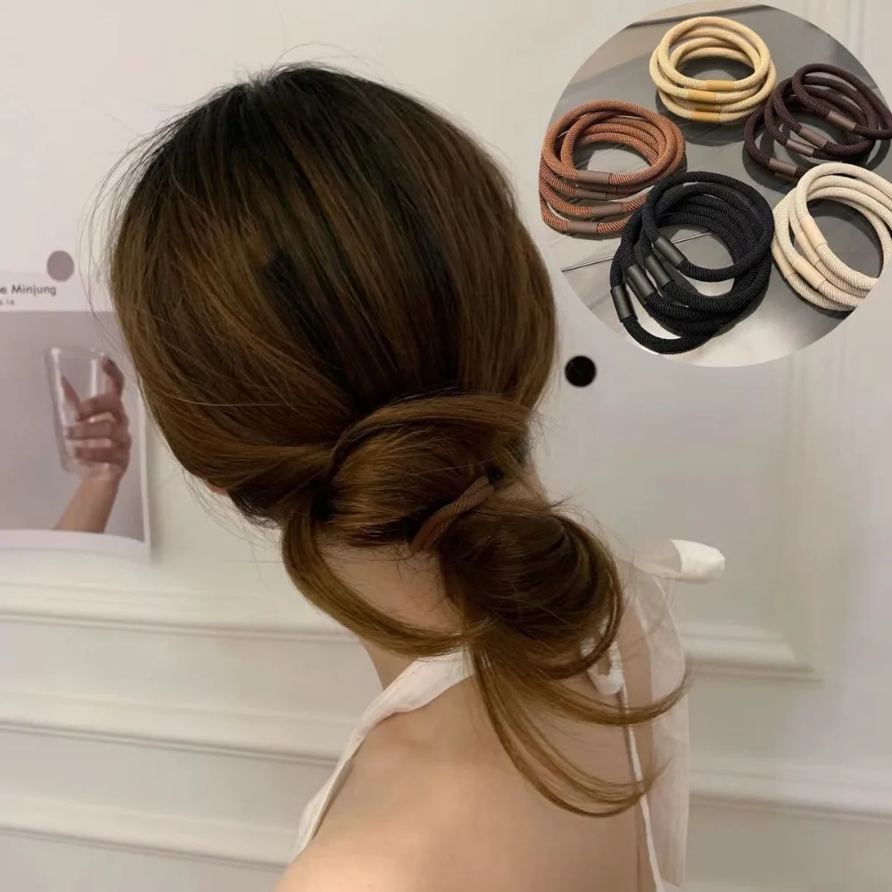 5/25pcs Hair Ties Basic Plain Color Thick High Elasticity Elastic Hair Band Ponytail Holder Rubber Band Women Hair Accessories