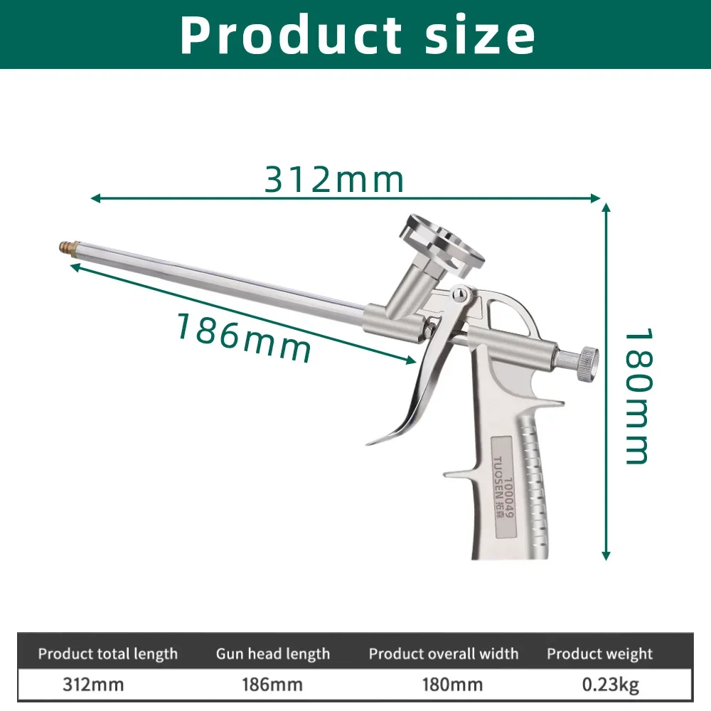 Foam Expanding Spray Gun All Metal Polyurethane Foam Sealant Foaming Jet Glue Gun Manual Sealant Caulking Tool House Renovation image 6