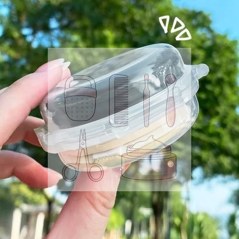 Double-layer Folding Powder Puff Boxes Breathable Moisture-proof Enlarged And Thickened Air Cushion Puff Storage Box Makeup Case